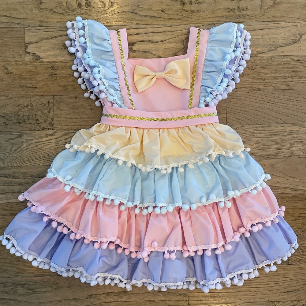 Pastel Ruffle Dress with Bow